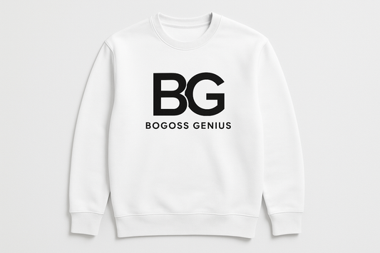 sweat blanc avec logo bg