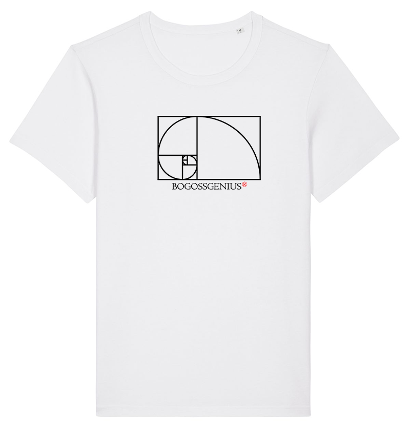 T-SHIRT BLANC BOGOSSGENIUS® LE NOMBRE D'OR - bogossgenius
