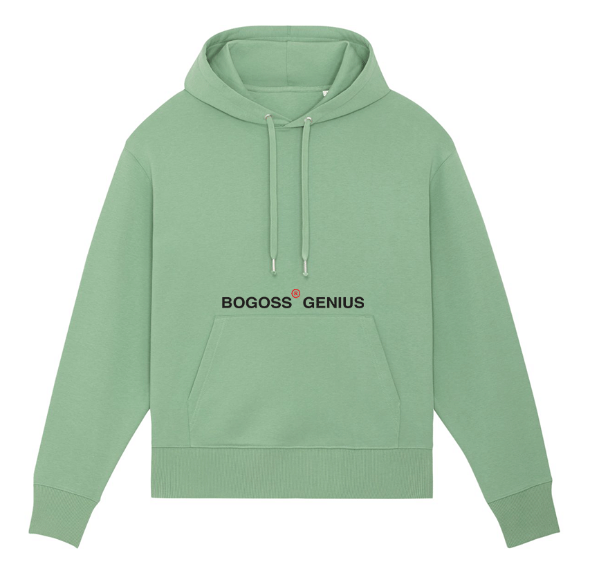 Iconic bogossgenius® hooded sweatshirt in dusty mint color