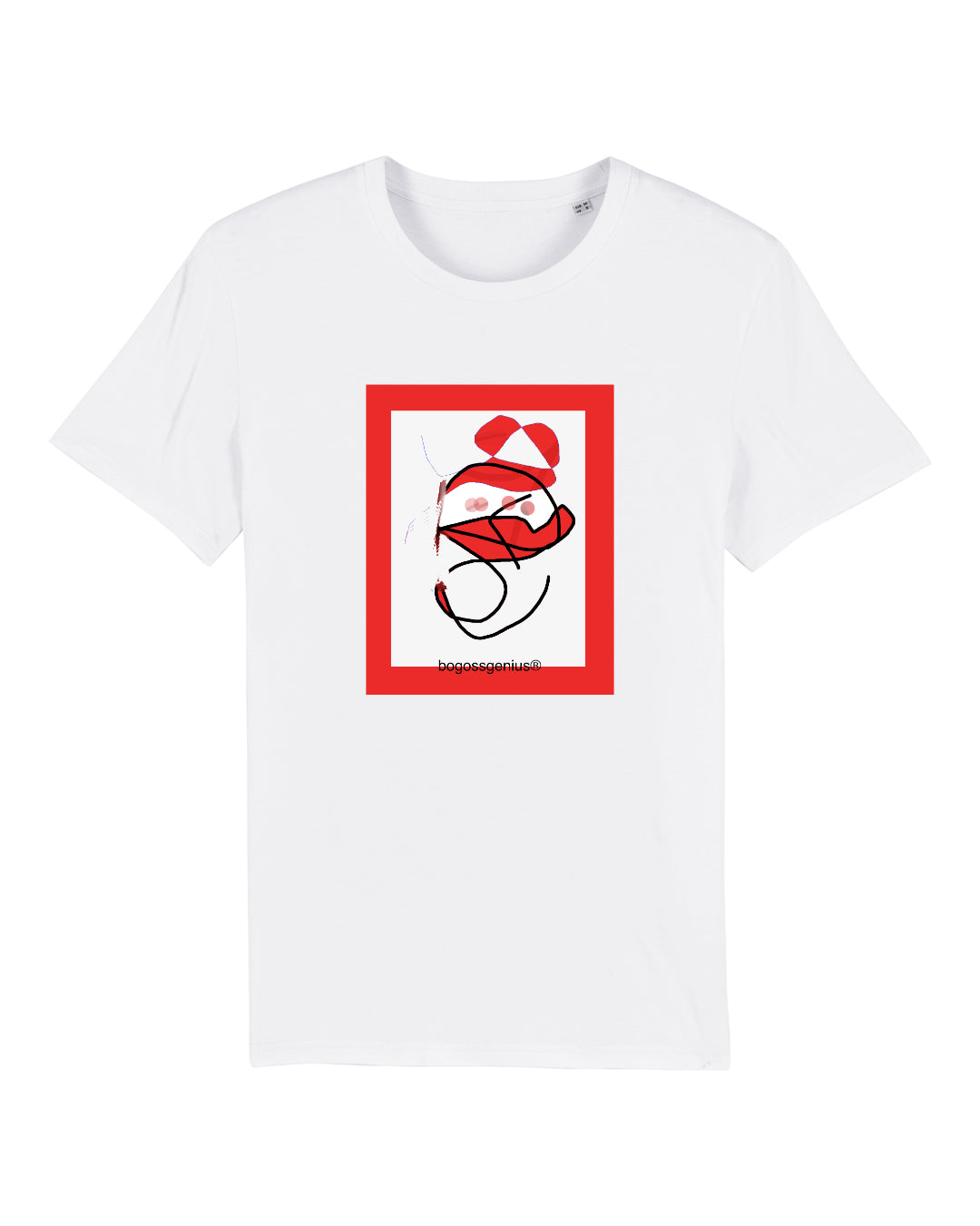CAMISETA BLANCA CON ARTE FIRMADA POR BOGOSSGENIUS®