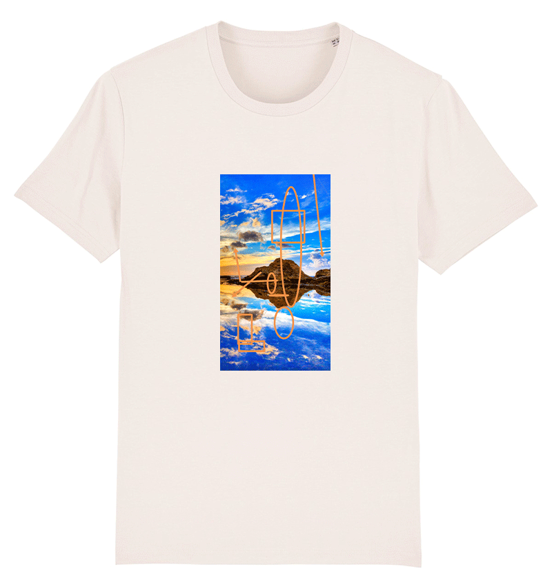 T-SHIRT COTON BIO VINTAGE WHITE ALIEN GRAFFITI LE ROCHER - bogossgenius