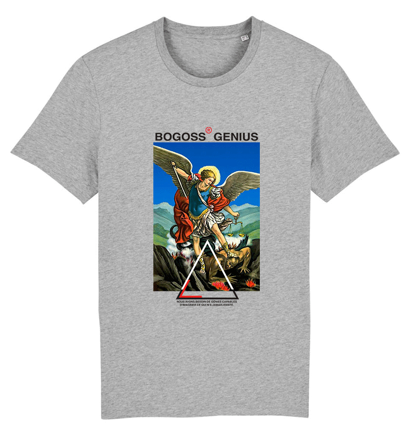 ANGE MICHEL MIXED GREY HEATHER T-SHIRT BG