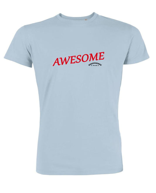AWESOME T-SHIRT GRIS BLANC BLEU BOGOSSGENIUS - bogossgenius