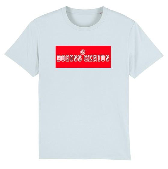 t-shirt baby blue logo rouge bogossgenius - bogossgenius