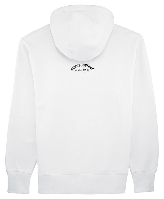 Sweatshirt blanc à capuche bogossgenius 1999 - bogossgenius