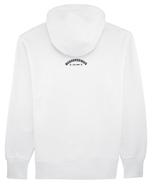 Sweatshirt blanc à capuche bogossgenius 1999 - bogossgenius