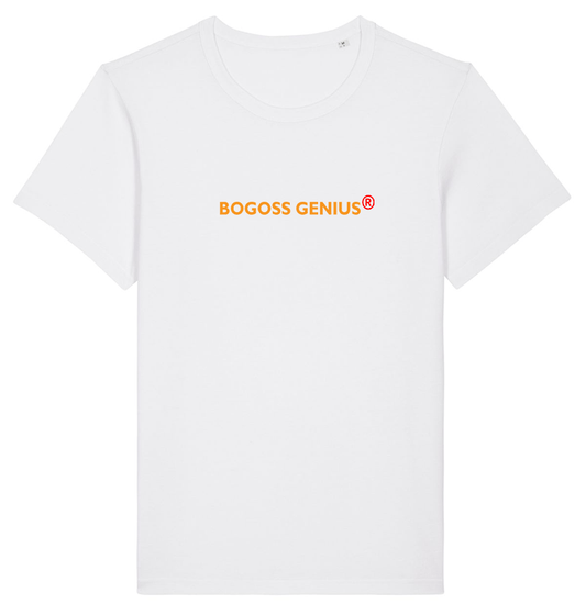 Camiseta blanca de algodón orgánico con el logotipo de la marca BG