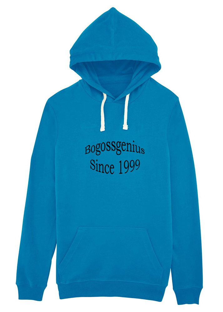 HOODIES BLEU CIEL A CAPUCHE TEXTE EN NOIR MIXTE