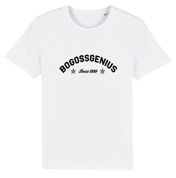 T-shirt blanc bogossgenius name noir et vert - bogossgenius