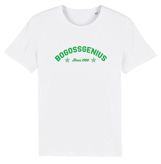 T-shirt blanc bogossgenius name noir et vert - bogossgenius