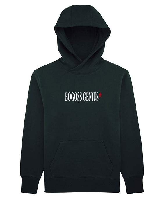 BOGOSSGENIUS®-Sweat noir à capuche imprimé blanc - bogossgenius