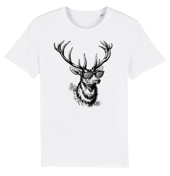 cerf à lunettes tee shirt bg - bogossgenius