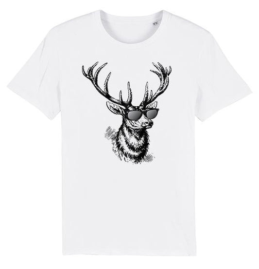 cerf à lunettes tee shirt bg - bogossgenius