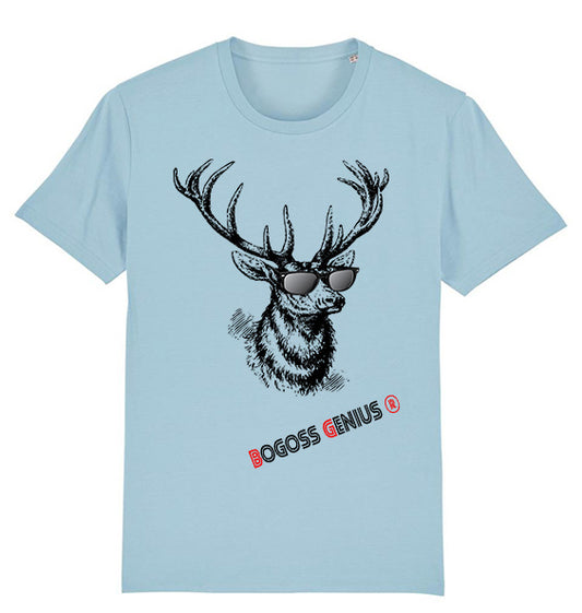 Cerf style cool t-shirt bleu et blanc bogossgenius® - bogossgenius