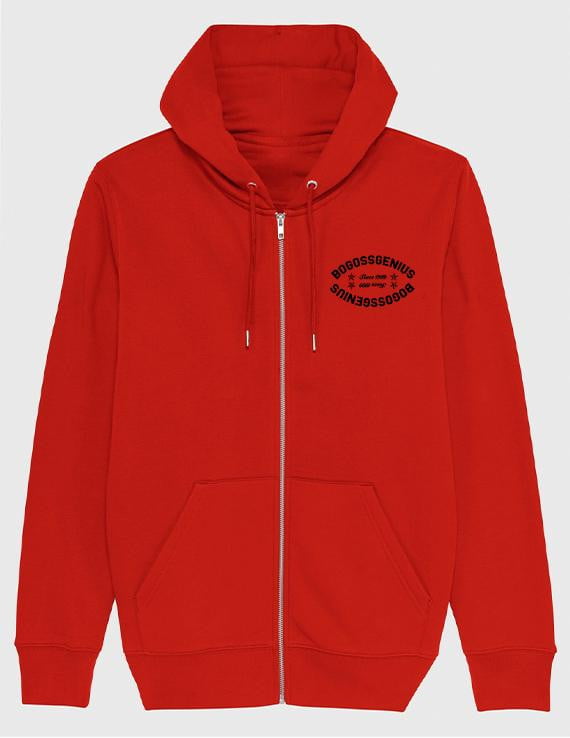 Veste rouge à capuche - zip - bogossgenius