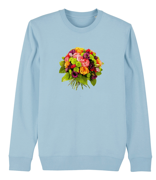 BOUQUET OF FLOWERS SKY BLUE SWEATSHIRT