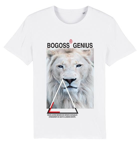 T-shirt coton bio imprimé Lion - bogossgenius