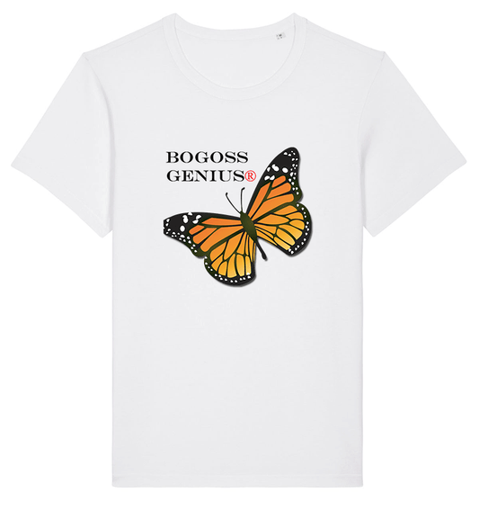 Bogoss Genius® white butterfly print t-shirt