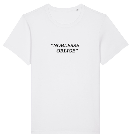 Noblesse Oblige short-sleeved white T-shirt