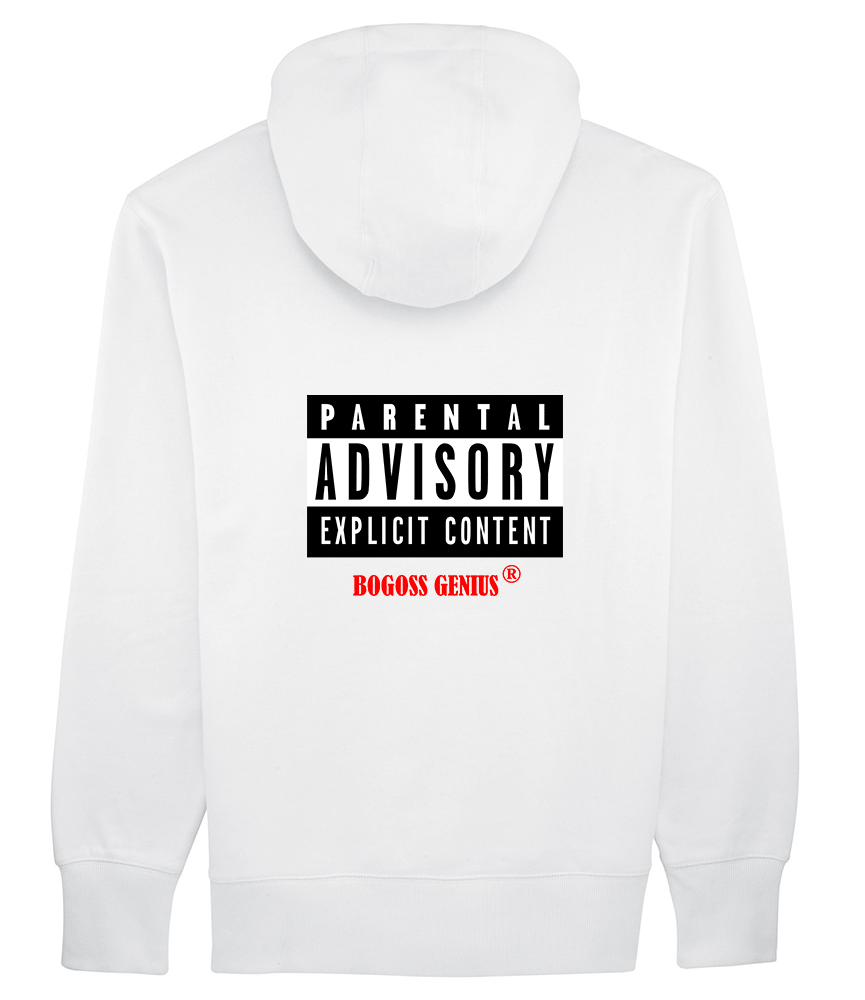 Sudadera blanca con aviso parental BG