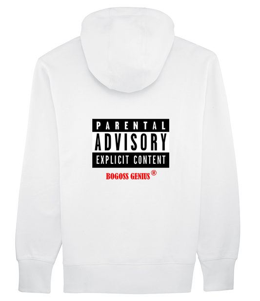 parental advisory white sweatshirt BG