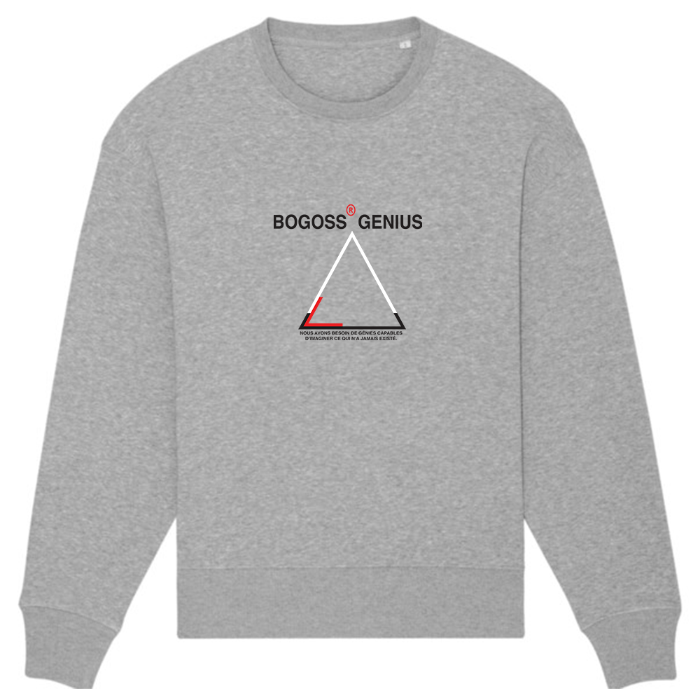 Organic cotton sweatshirt heather gray Bogoss Genius®