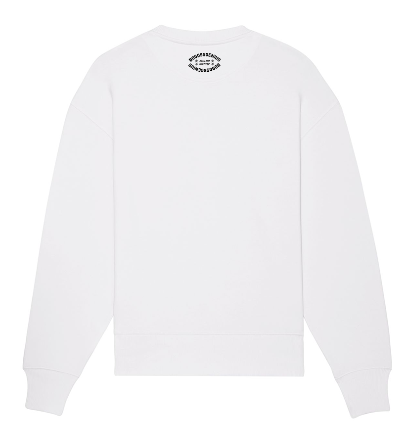 Sudadera blanca de algodón orgánico con diseño Love