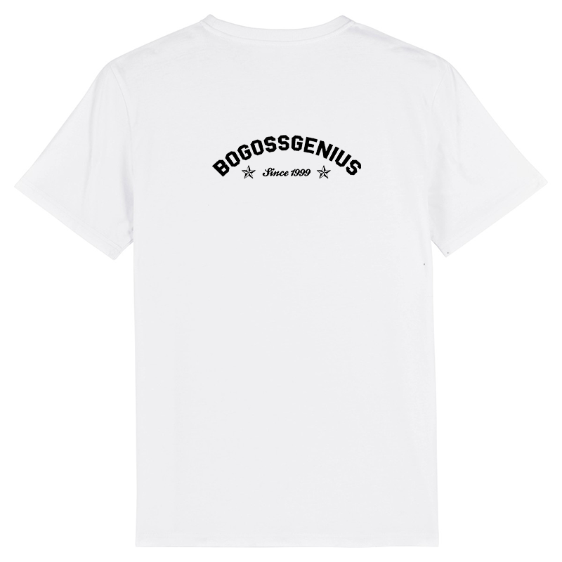 Tee-shirt blanc en coton bio skate icon - bogossgenius