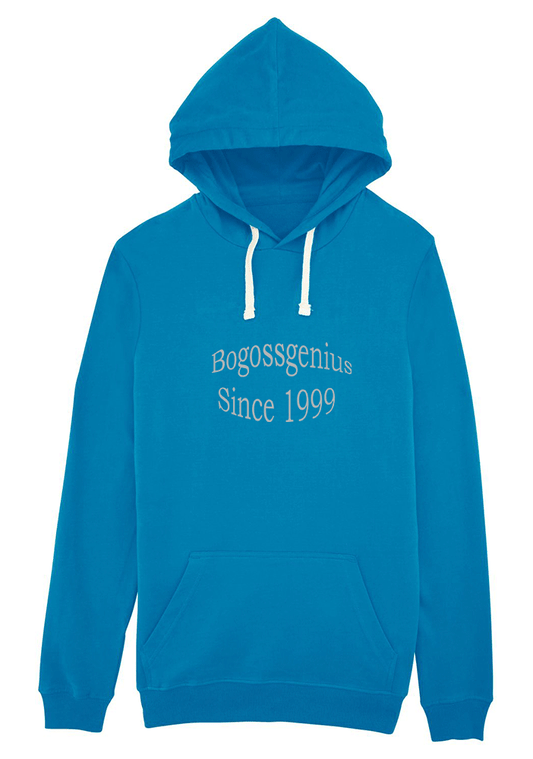HOODED SWEATER WITH TEXT LINING IN MIXED GREY