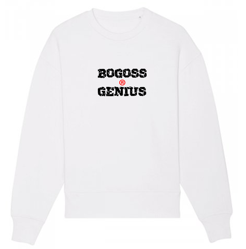 WHITE BOGOSS GENIUS® CRACKED SWEATSHIRT