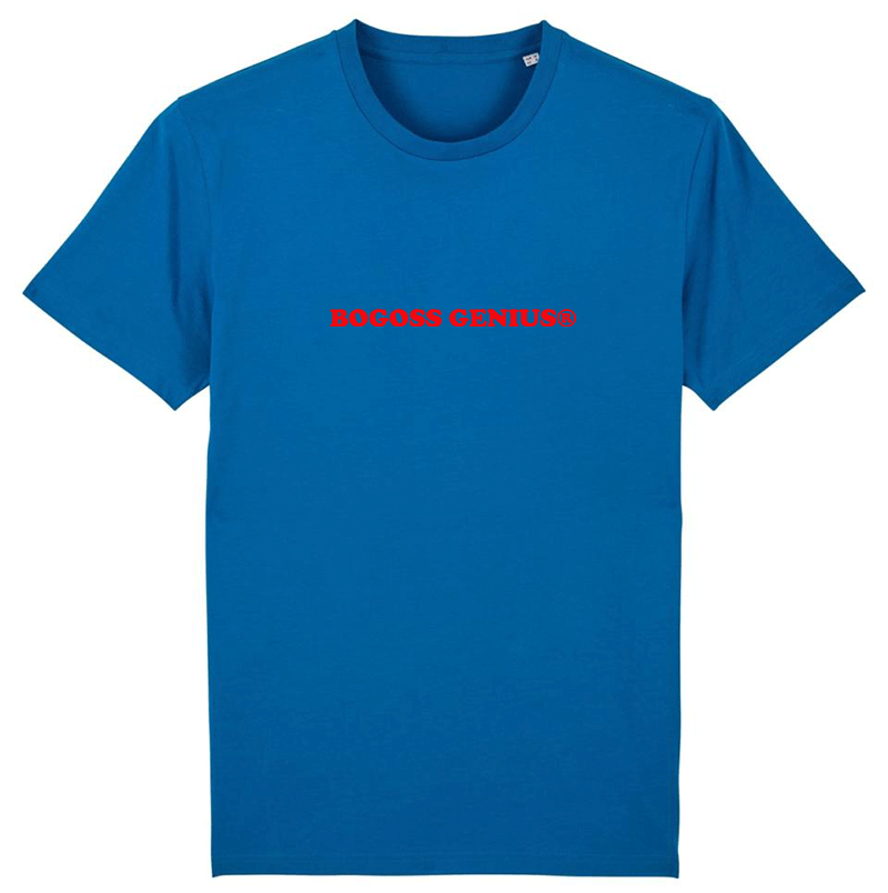 BOGOSSGENIUS® RED BOX LOGO T-SHIRT ROYAL BLUE - bogossgenius