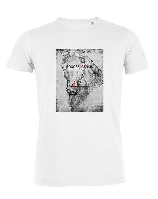 t-shirts blanc et gris dessin cheval - bogossgenius