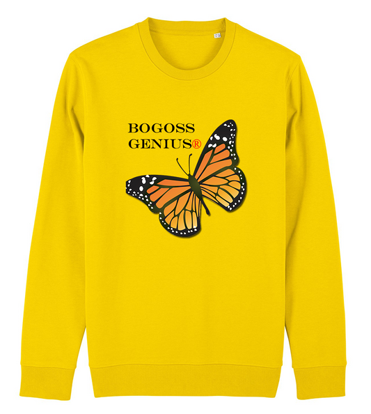Bogoss Genius® yellow butterfly print sweatshirt