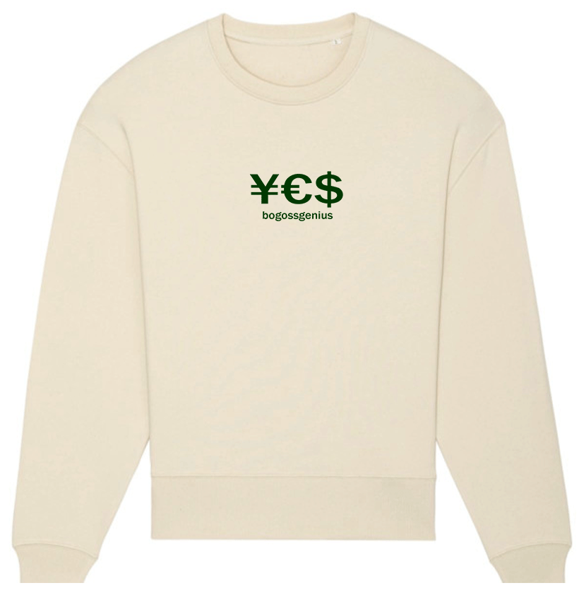 Sudadera moderna en color natural - sí, dinero bogossgenius®