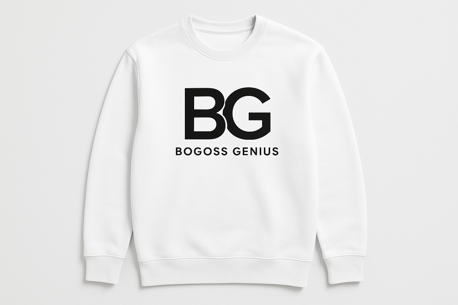 sweat blanc avec logo bg