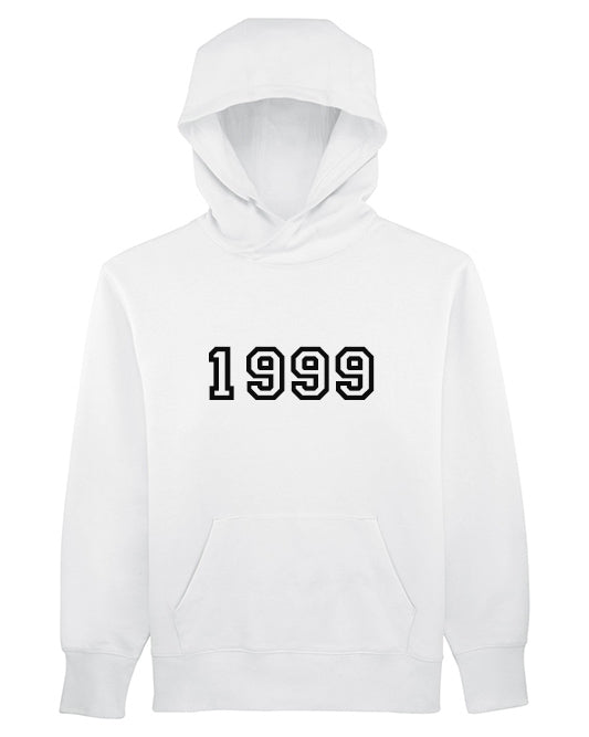Sweatshirt blanc à capuche bogossgenius 1999 - bogossgenius
