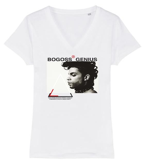 Prince T-shirt unisex imprimé col V - bogossgenius