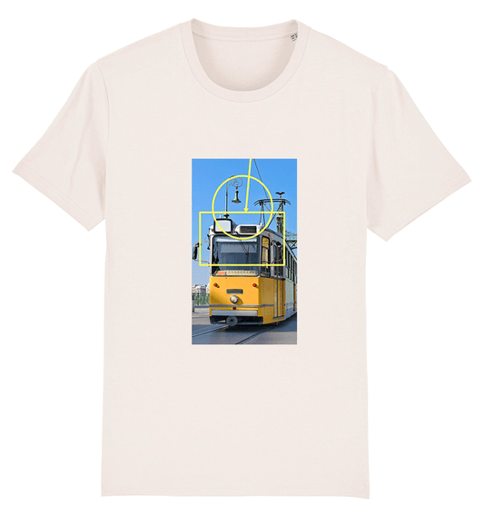 T-SHIRT COTON BIO VINTAGE WHITE ALIEN GRAFFITI BUS - bogossgenius