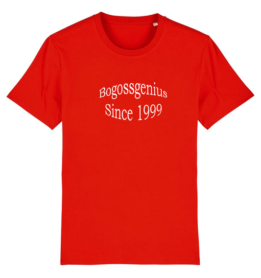 T-shirt rouge imprimé blanc Bogossgenius® Since 1999