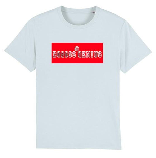 t-shirt baby blue logo rouge bogossgenius - bogossgenius