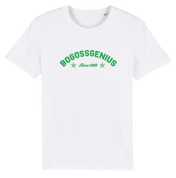 T-shirt blanc bogossgenius name noir et vert - bogossgenius
