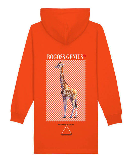 Robe sweat capuche Orange animal girafe-bogossgenius design - bogossgenius