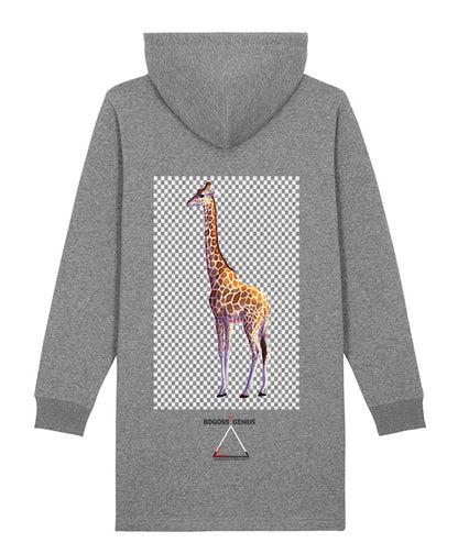 Robe sweat-shirt à capuche imprimé girafe-bogossgenius design - bogossgenius