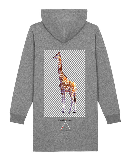 Robe sweat-shirt à capuche imprimé girafe-bogossgenius design - bogossgenius