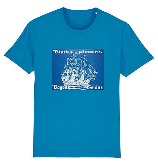 t-shirt bleu azur pirates Bogoss Genius - bogossgenius