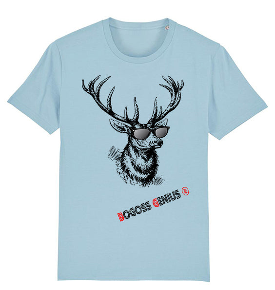 Cerf style cool t-shirt bleu et blanc bogossgenius® - bogossgenius