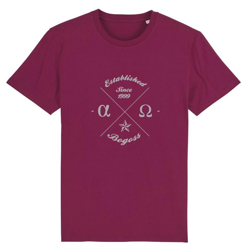 Cross Alpha et Omega t-shirt bordeaux - bogossgenius