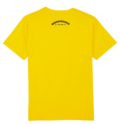 t-shirt jaune poisson forme carré imprimé - bogossgenius