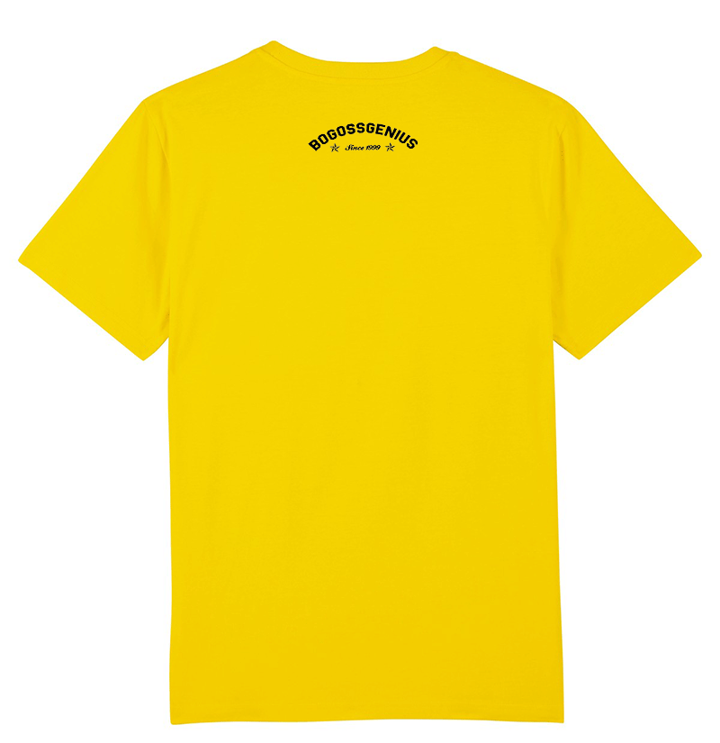 t-shirt jaune poisson forme carré imprimé - bogossgenius