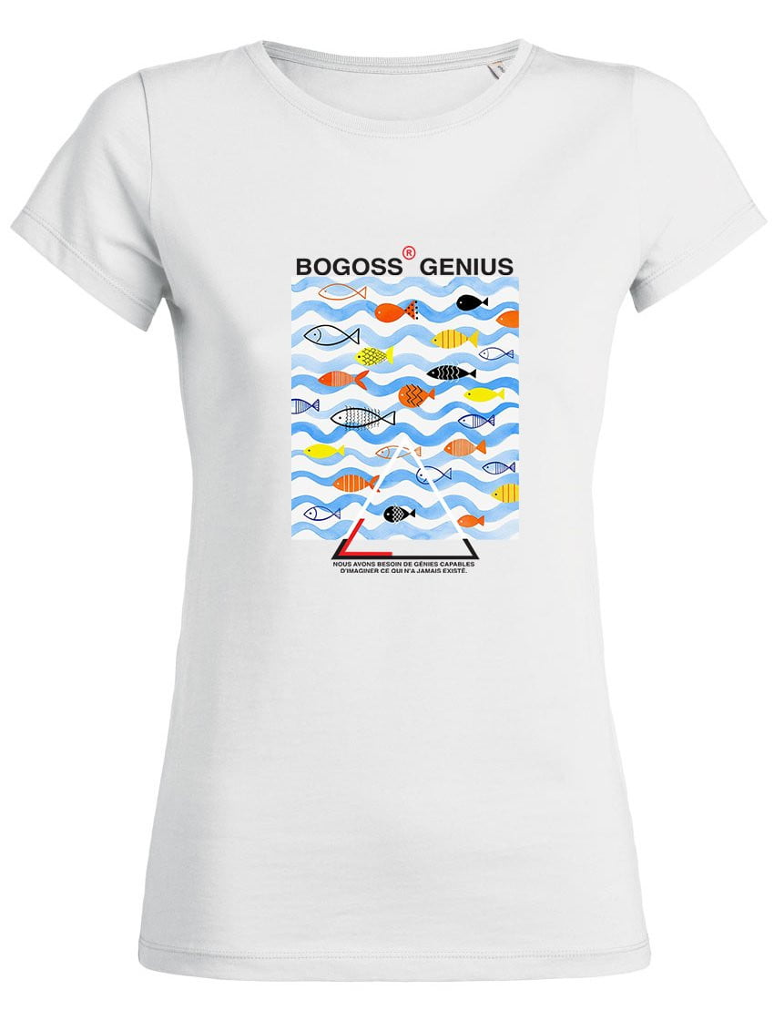 T-shirt femme imprimé poissons - bogossgenius